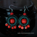 Retro Silver Hook Earring Ceramics Beads Thread Earrings